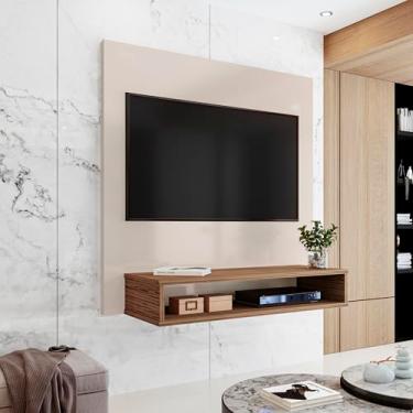 Imagem de Painel de TV Pequeno 32 Polegadas Quarto Sala Apartamento MDP Resistente (OFF WHITE FREIJÓ)