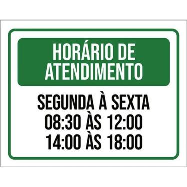 Imagem de Kit 3 Placa Horário Atendimento Segunda Sexta 12 14 18 36X46