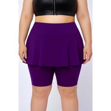 Imagem de Bermuda Saía Babado Plus Size Tapa Bumbum Fitness Em Suplex WOLFOX-Feminino
