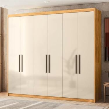 Imagem de Guarda roupa grande casal 6 portas 4 gavetas corrediças telescópicas v
