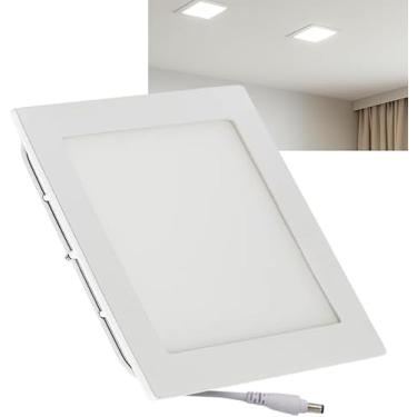 Imagem de Painel Plafon LED de Embutir 18W Quadrado 21x21cm Slim, 6500K, Estrutura Metálica – Luz Branca Fria Premium