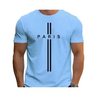 Imagem de Camiseta Masculina Slim Fit de Algodão - Estampa Paris - Manga Curta, 