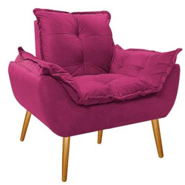 Imagem de Poltrona Opala Palito Mel Suede  - Amarena Móveis, Pink