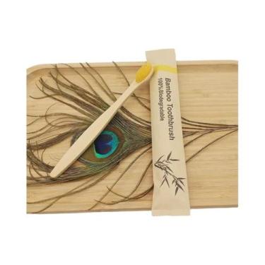 Imagem de Escovas De Dente De Bambu Macias Para Adultos, 100 Unidades, Ecológica