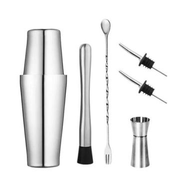 Imagem de Conjunto De Coqueteleira Boston Em Aço Inoxidável Profissional Para Ba