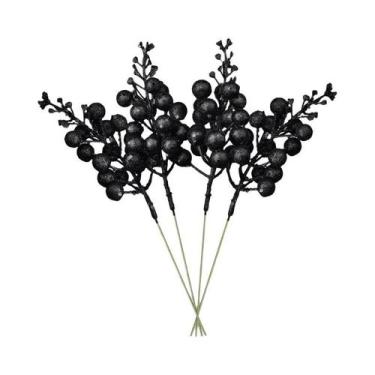 Imagem de Buquê De Flores Artificiais Com Glitter E Frutas Vermelhas, Enfeites P