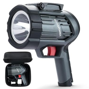 Imagem de Durapower Refletor recarregável ultra brilhante de 5000 lúmens de alto lúmens, lanterna portátil IP67 à prova de choque e à prova de choque, adequada para ambientes ao ar livre, acampamento
