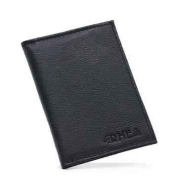 Imagem de Porta Documentos Masculino Carteira Couro Cabe RG CNH Com Reparticoes Cartoes E Plasticos Internos-Masculino