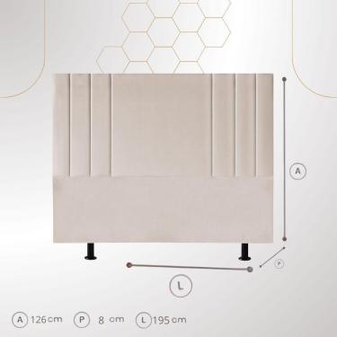 Imagem de Cabeceira Cama Box Frame Moderna 195 Cm Linho King Clássica Preto