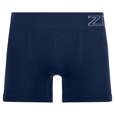 Imagem de Cueca Boxer com Jacquard no Cós sem Costura Navy Zee Rucci, P
