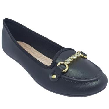 Imagem de Sapatilha Moleca Feminina Casual com Detalhe em Ponto de Luz, Preto, F