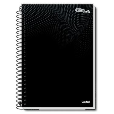 Imagem de Caderno Universitário 1 M  Espiral Essenciale Preto 80 Fls - 281642 - Credeal Capa Dura