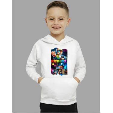 Imagem de Moletom Infantil Roblox Blusa De Frio Jogo Virtual - MB Sport, Branco,