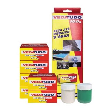 Imagem de Cola Vedatudo Massa Epoxi Secagem Normal 100g - Embalagem com 6 Unidad