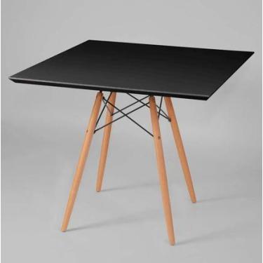 Imagem de Mesa Jantar Quadrada Eiffel 80cm Preto MDF - Design Charles Eames - De