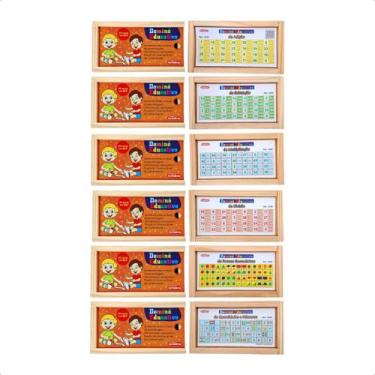 Imagem de Kit 6 Dominó Jogo Infantil Pedagógico Brinquedos Educativos Escolar Ma