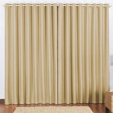 Imagem de Cortina 3 Mts Quarto Escritório Blackout Trilho Comum Avelã