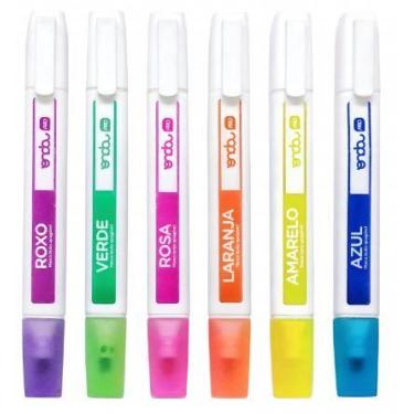 Imagem de Kit marca texto 6 cores apagavel onda