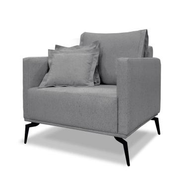 Imagem de Poltrona Decorativa Elba Linho Cinza - Loja Sheep