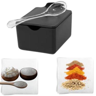 Imagem de Açucareiro Grande Azul Para Cozinha Canto do Café 250ml com Colher - M