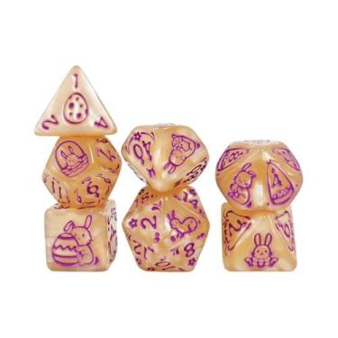 Imagem de Conjunto De Dados Acrílicos Com Tema De Coelho 7 Peças Para Dungeons A