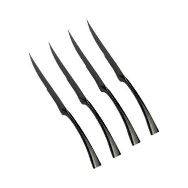 Imagem de Conjunto De Facas De Jantar Em Aço Inoxidável Dourado E Prateado 4 Peç