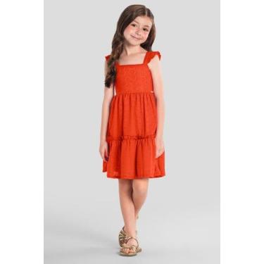 Imagem de Vestido infantil menina bordado Mundi, 8, Vermelho