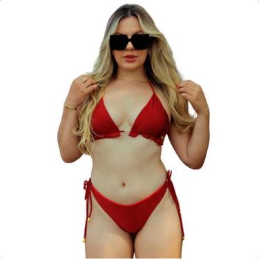 Imagem de Biquini Fio Duplo Feminino Cortininha Moda Praia Com Bojo Biquíni Dent