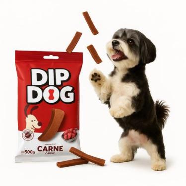 Imagem de Bifinho Petisco Natural Para Cães Sabor Carne Dip Dog 500 Gramas