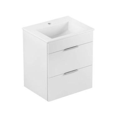 Imagem de Gabinete Para Banheiro Branco E Madeira Aurora 62X65X43 Cm - Celite