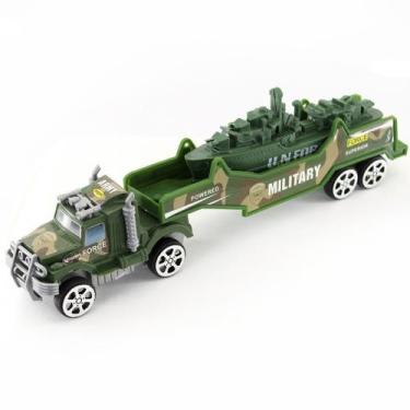 Imagem de Carreta a Fricção Militar Camuflado Verde Navio - Gici Kids