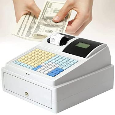 Imagem de Caixa Registradora Eletrônica 81 Teclas Com Teclado Plano, Sistema Ponto Venda Varejo Com 8 Visores Digitais E Gaveta Dinheiro, Caixa Registradora Comercial Multifuncional