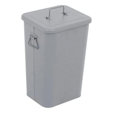 Imagem de Lixeira Cozinha 26l Cinza Aco 46x30x26cm Abertura Manual
