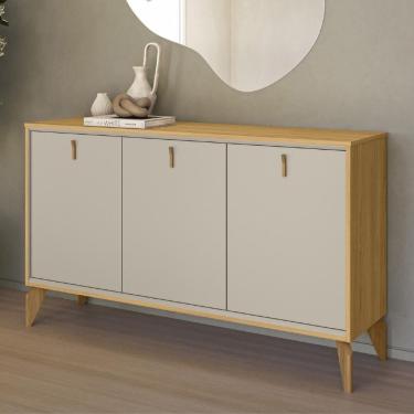 Imagem de Buffet Aparador 160cm 3 Portas Pé Madeira Island Tauari/Off L06 - Mpozenato