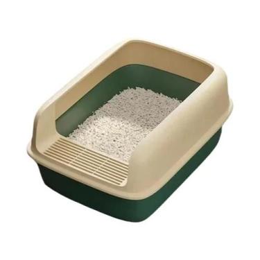 Imagem de Bandeja Sanitária Anti-Respingo De Tamanho Pequeno Para Gatos, Caixa D