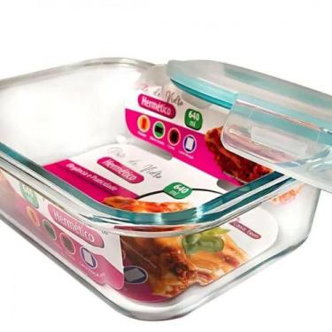 Imagem de Pote De Vidro Retangular Hermetico Marmita 640 Ml - Mimo