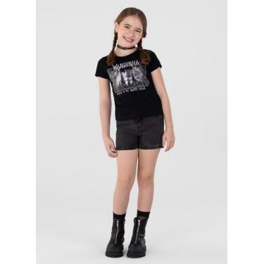 Imagem de Blusa de malha Wandinha Infantil menina Brandili, Preto, 12