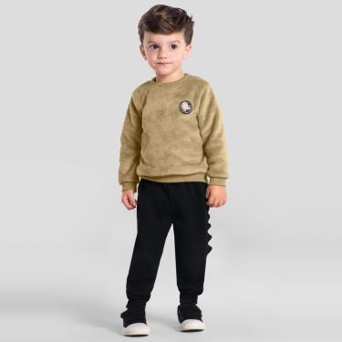 Imagem de Conjunto infantil menino peluciado de dinossauro Brandili-Masculino