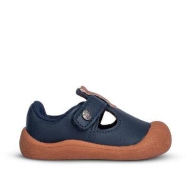 Imagem de Tênis Sapatilha Infantil Menino Kidy Casual Marinho Camel Fechamento Velcro-Masculino