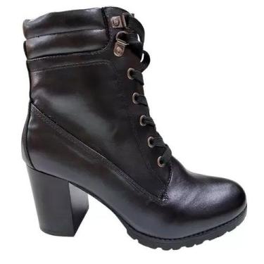 Imagem de Bota Feminina Mooncity Cano Baixo Salto Alto 73130, Preto, 36