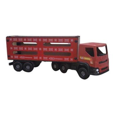 Imagem de Carreta De Madeira Brinquedo Infantil 50cm Modelos Coloridos - P.A