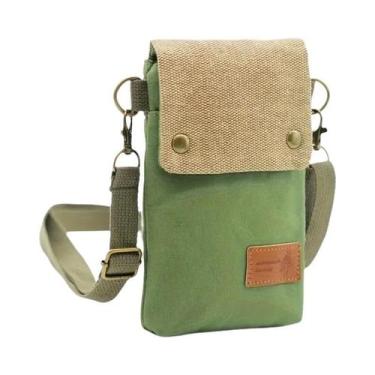 Imagem de Bolsa Transversal Feminina De Lona De Cor Sólida Com 3 Camadas Para Ce