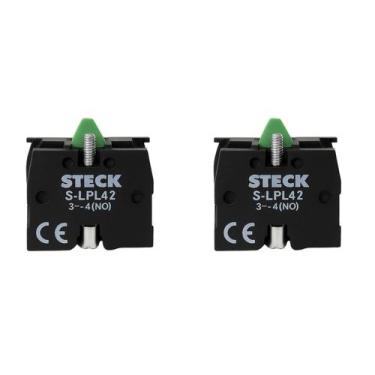 Imagem de 2 Bloco de Contato Auxiliar Steck SLPL42 660V 1NA Frontal