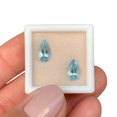 Imagem de Água Marinha Azul Gota Par 2,03ct - SP GEMAS