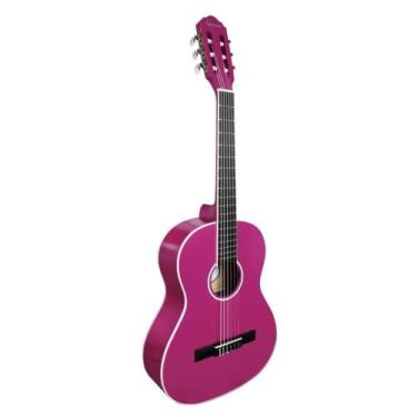 Imagem de Violao giannini n6 pkg 3/4 start nailon acustico cor pink glossy pkg