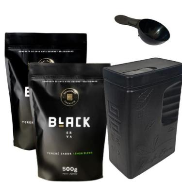 Imagem de Kit Tereré 2 Ervas Mate Tereré Black Erva + Porta Erva Mate Black Erva