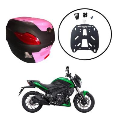 Imagem de Baú Moto Universal Awa 41 L + Suporte Sup Bajaj Dominar 400, Rosa