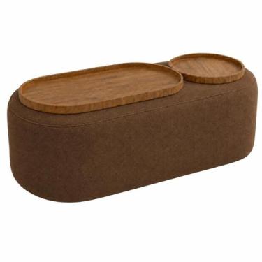 Imagem de Mesa de Centro Madrid Tecido Veludo House Decor Cor Marrom, Marrom