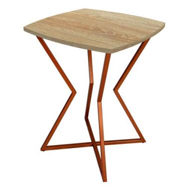 Imagem de Mesa de Canto Lateral Alta Quadrada para Sala Austria - Cobre Jade - G