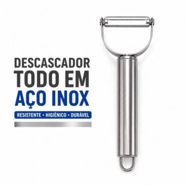 Imagem de Descascador de Legumes e Frutas Todo em Aço Inox Profissional 17cm - G